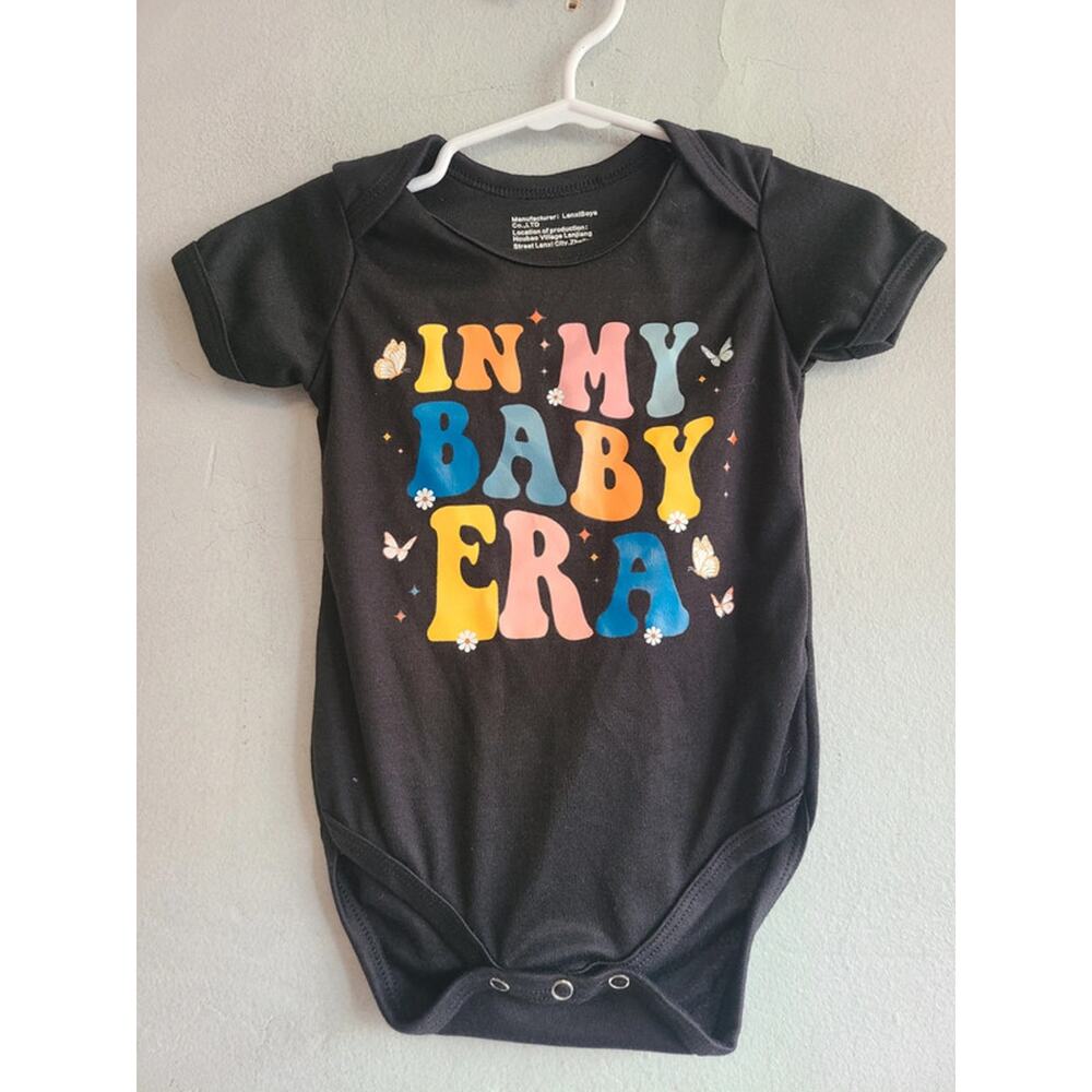 3/6/9m "in my baby era" black onesie short sleeve girl's unisex swiftie